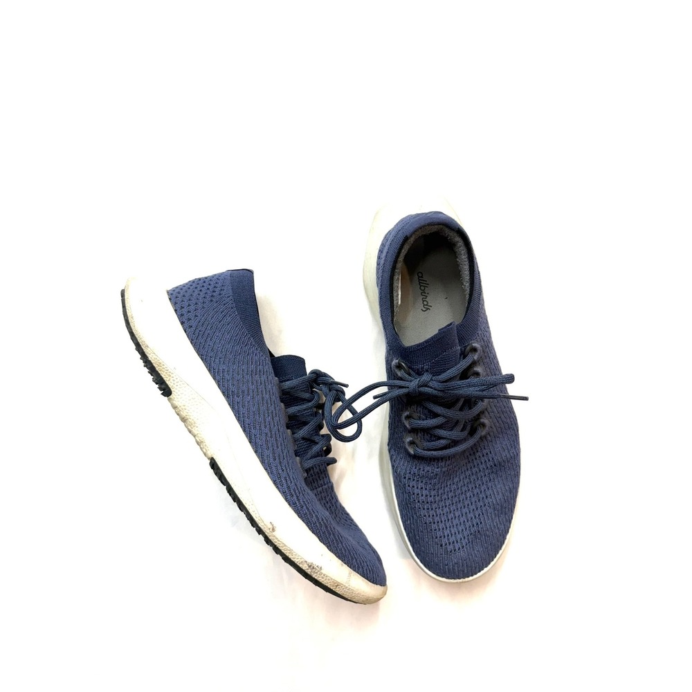 ALLBIRDS $140 Mens 11 Navy Blue Knit Tree Dasher 2 Low Top Lace Up Sneakers